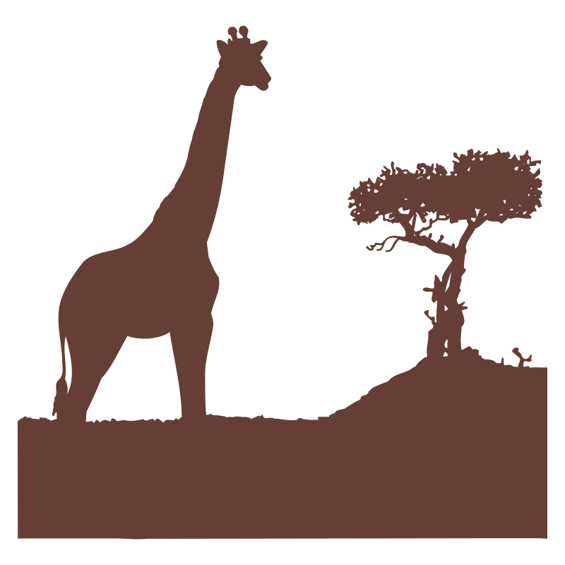 Sticker Girafe dans la savane
