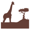 Sticker Girafe dans la savane