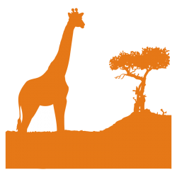 Sticker Girafe dans la savane