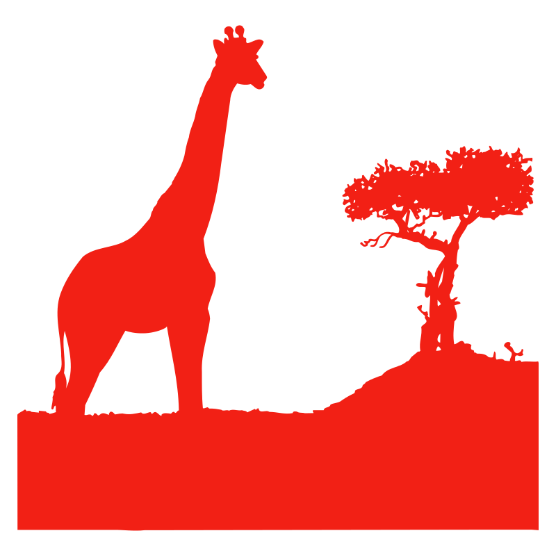 Sticker Girafe dans la savane