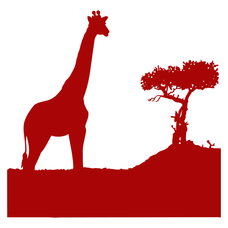 Sticker Girafe dans la savane