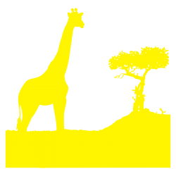 Sticker Girafe dans la savane