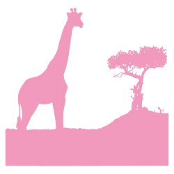Sticker Girafe dans la savane