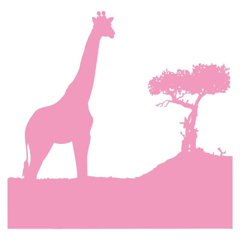 Sticker Girafe dans la savane