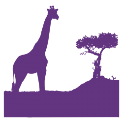 Sticker Girafe dans la savane