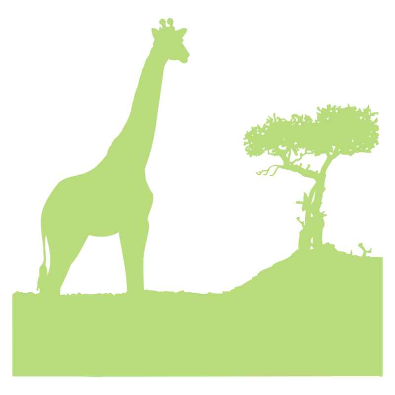 Sticker Girafe dans la savane