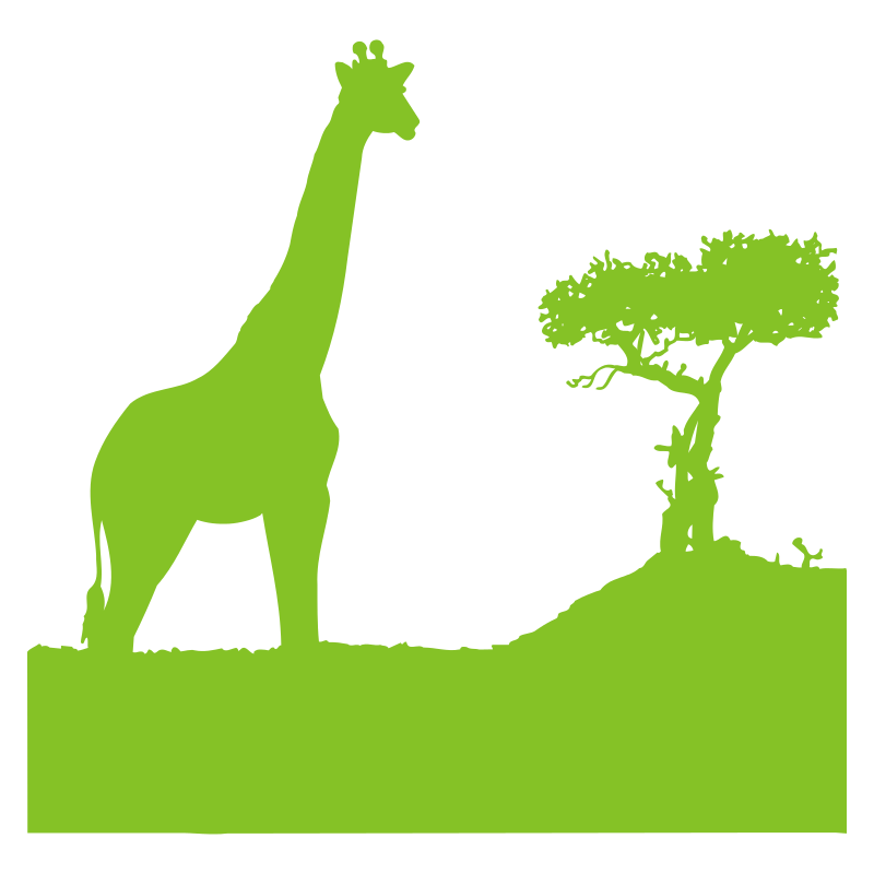 Sticker Girafe dans la savane
