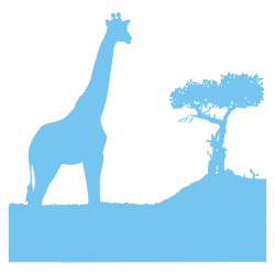 Sticker Girafe dans la savane