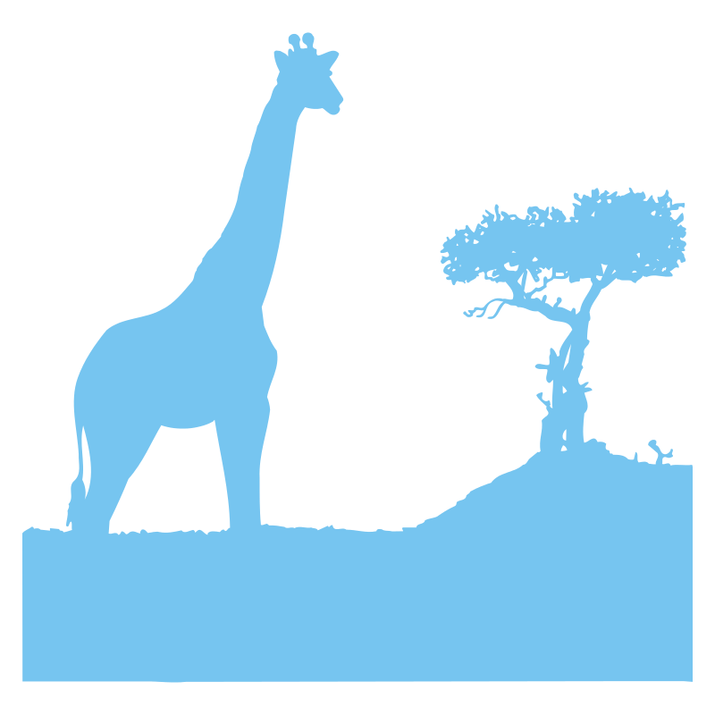 Sticker Girafe dans la savane
