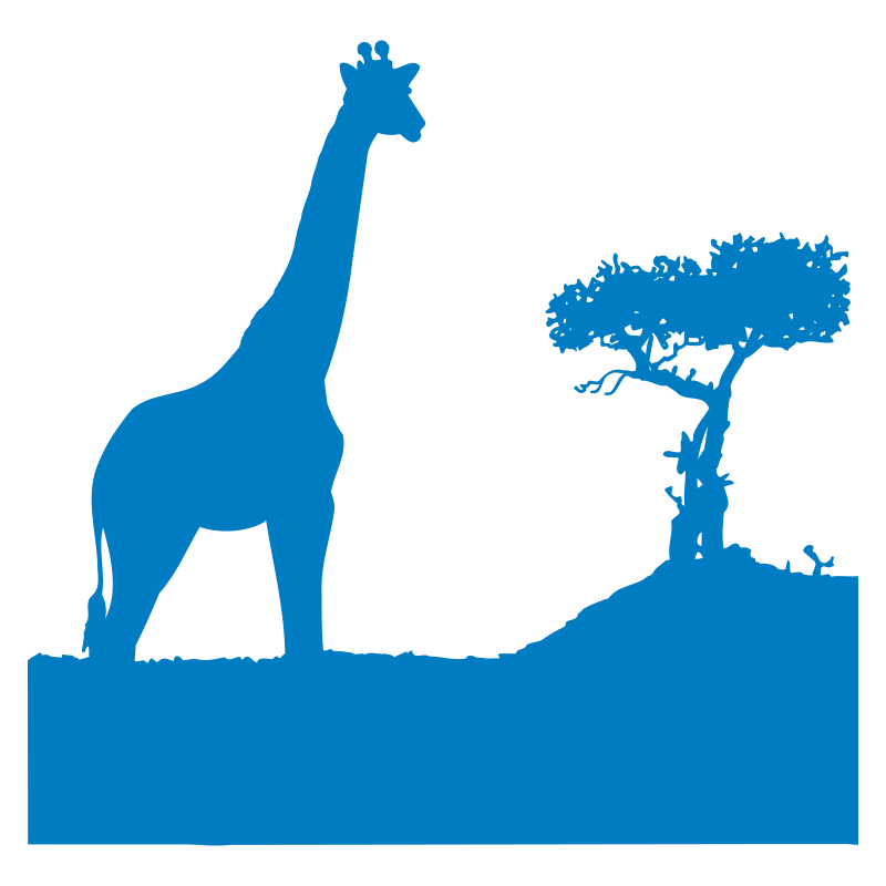 Sticker Girafe dans la savane