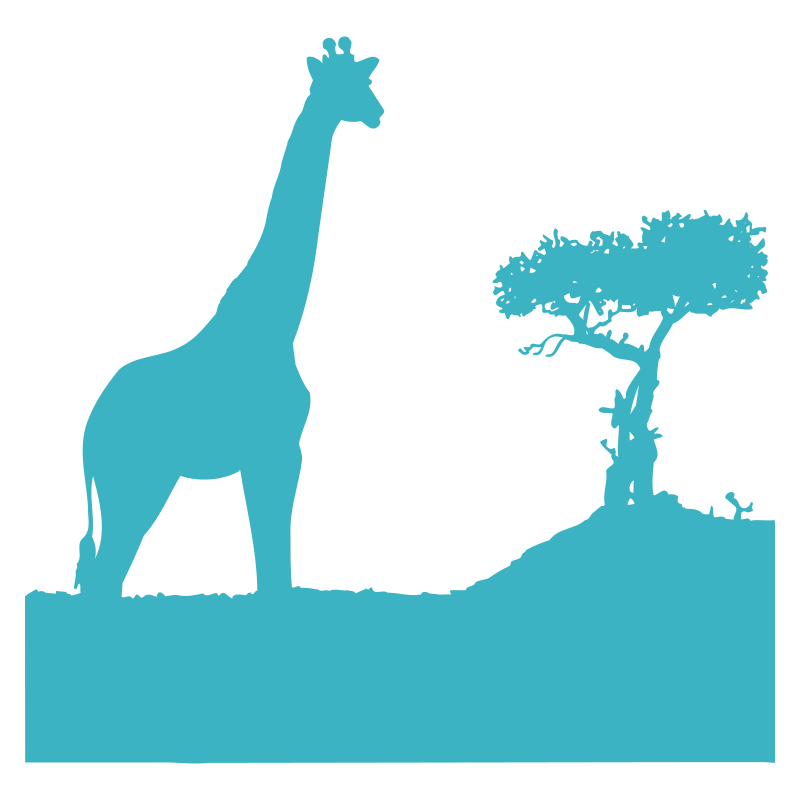 Sticker Girafe dans la savane