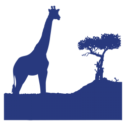 Sticker Girafe dans la savane