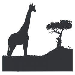 Sticker Girafe dans la savane