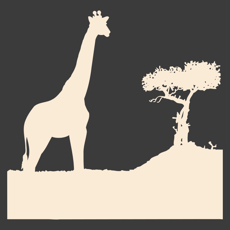 Sticker Girafe dans la savane