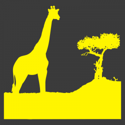 Sticker Girafe dans la savane