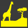 Sticker Girafe dans la savane