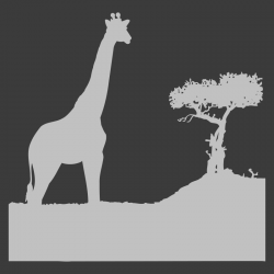 Sticker Girafe dans la savane