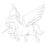 Sticker Licorne Ailée