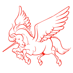 Sticker Licorne Ailée