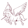 Sticker Licorne Ailée