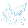 Sticker Licorne Ailée