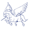 Sticker Licorne Ailée