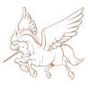 Sticker Licorne Ailée