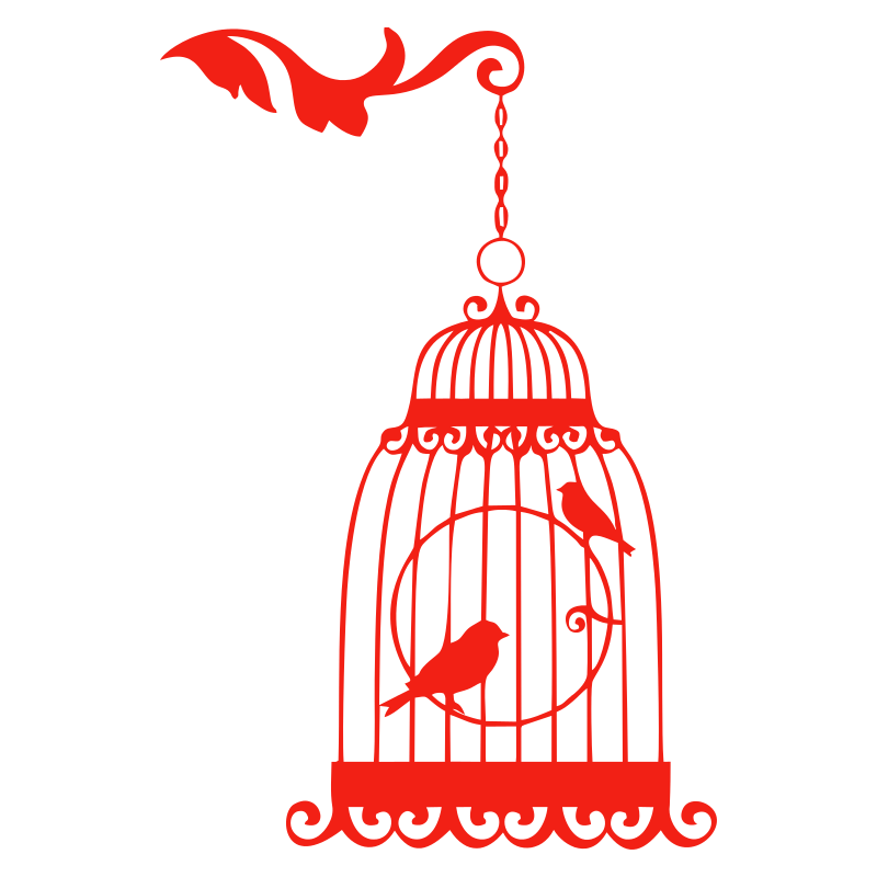 Sticker cage à oiseaux