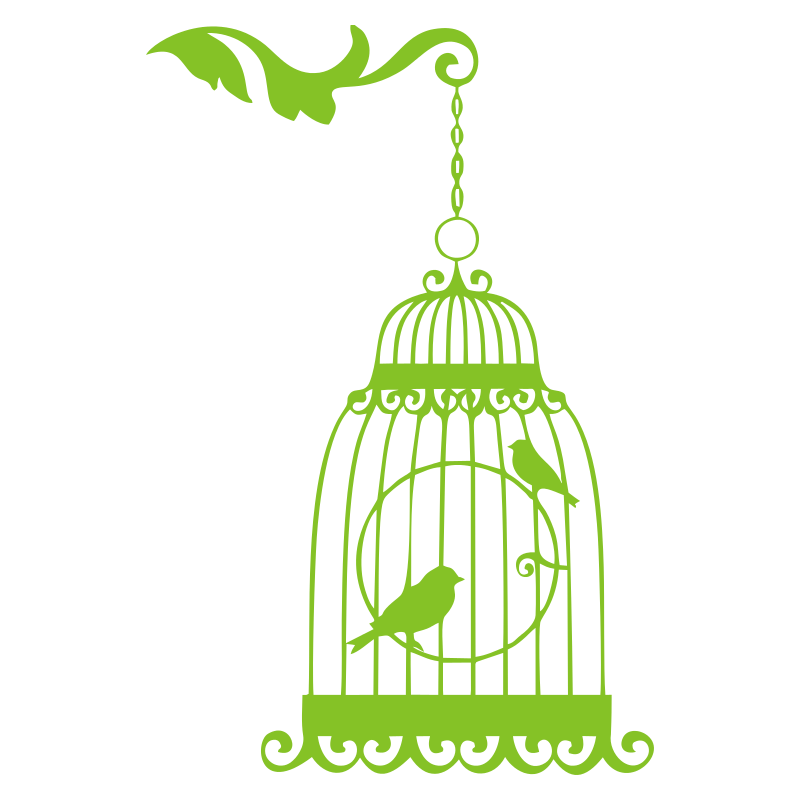 Sticker cage à oiseaux