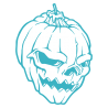 Sticker Tête de Mort  Citrouille