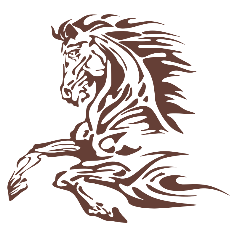 Sticker Cheval flammes
