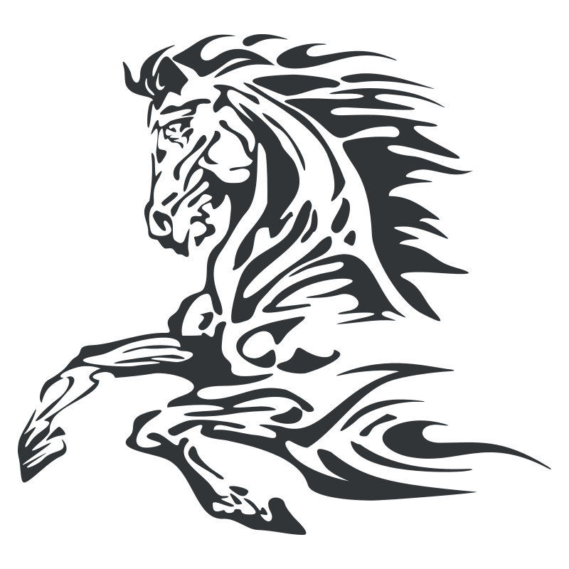 Sticker Cheval flammes