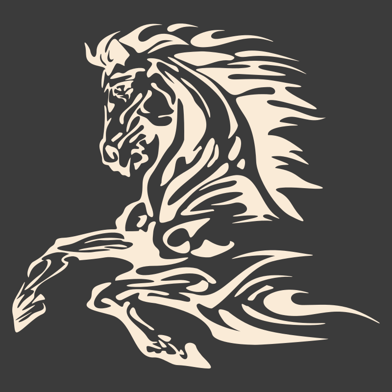 Sticker Cheval flammes