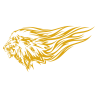 Sticker Lion flammes