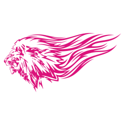 Sticker Lion flammes