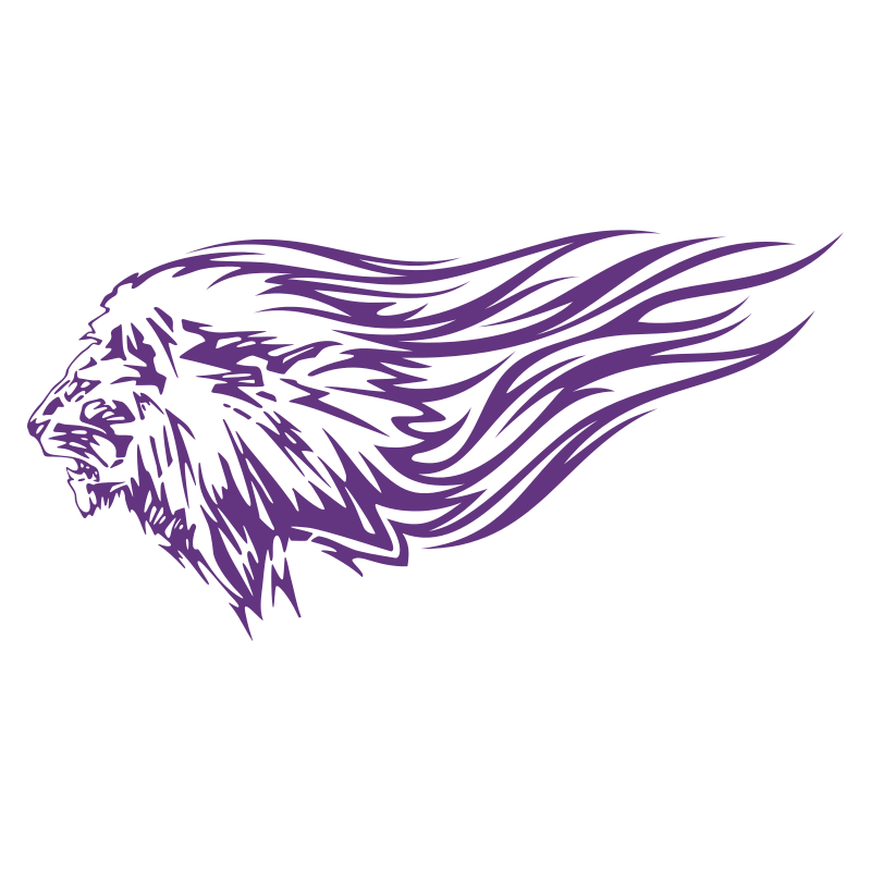 Sticker Lion flammes