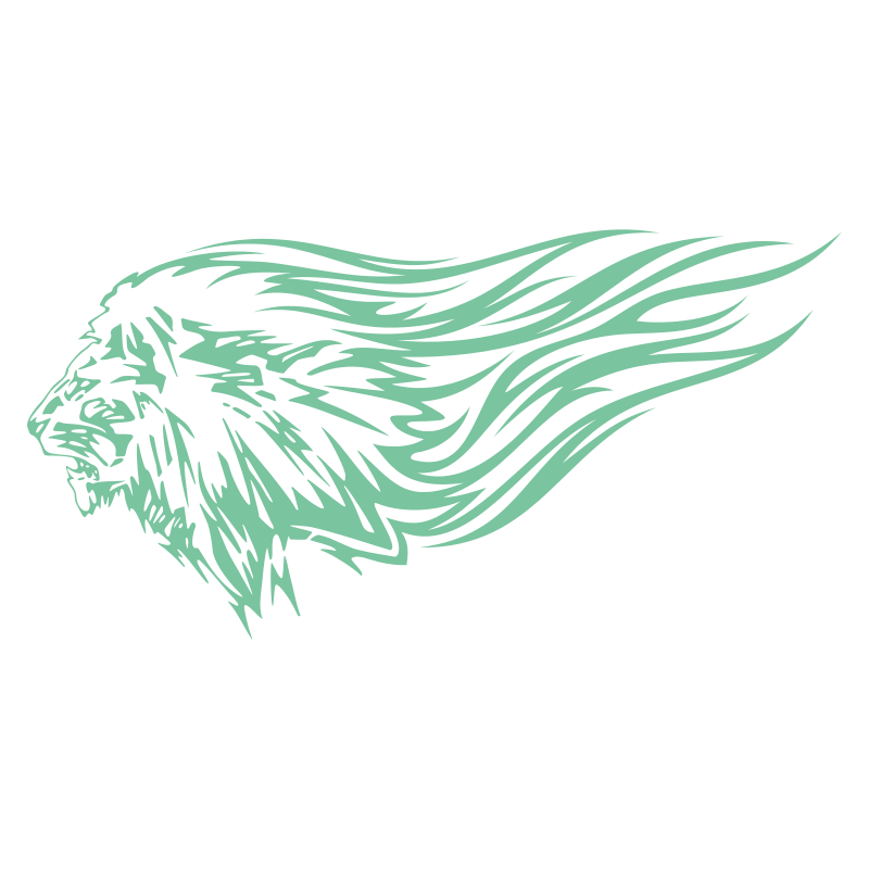 Sticker Lion flammes