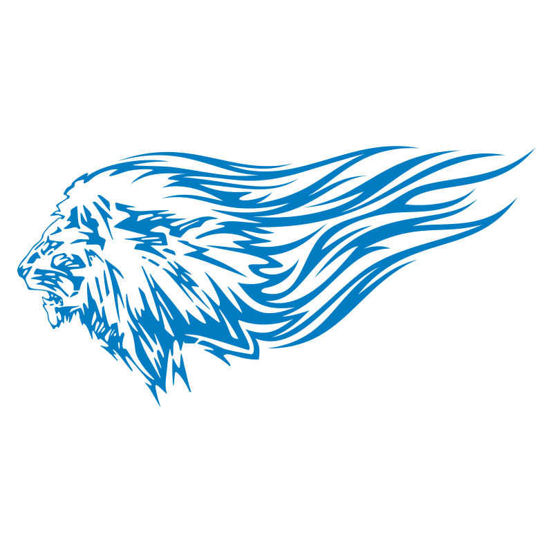 Sticker Lion flammes