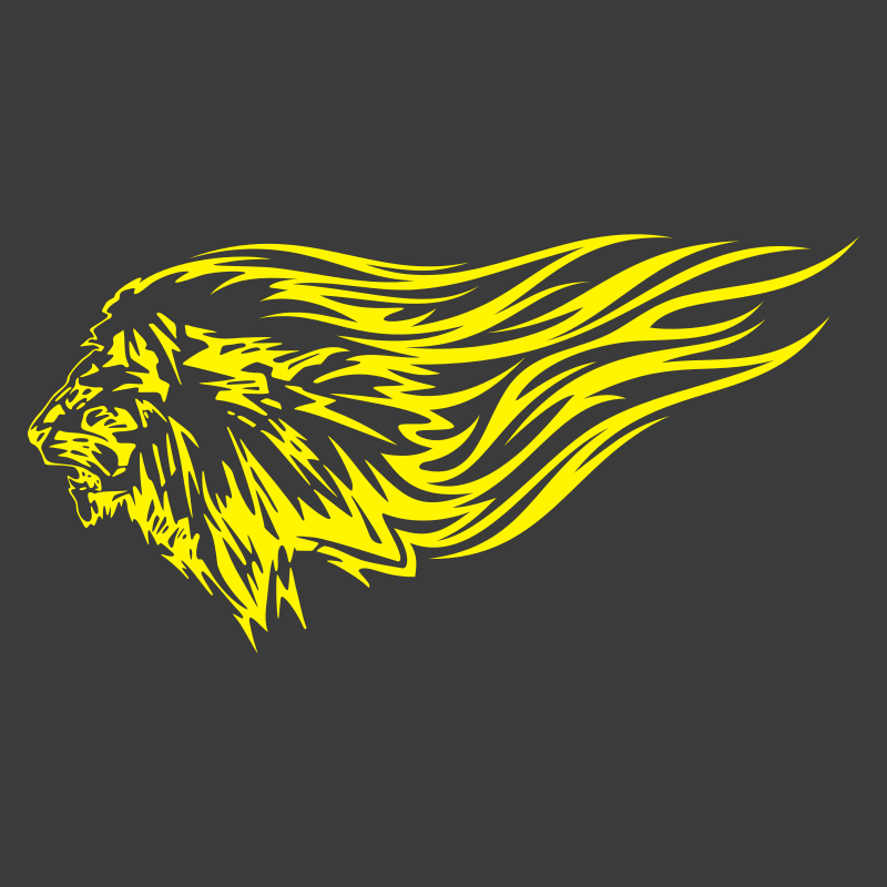 Sticker Lion flammes