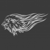 Sticker Lion flammes
