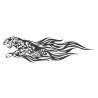 Sticker Guépard flammes