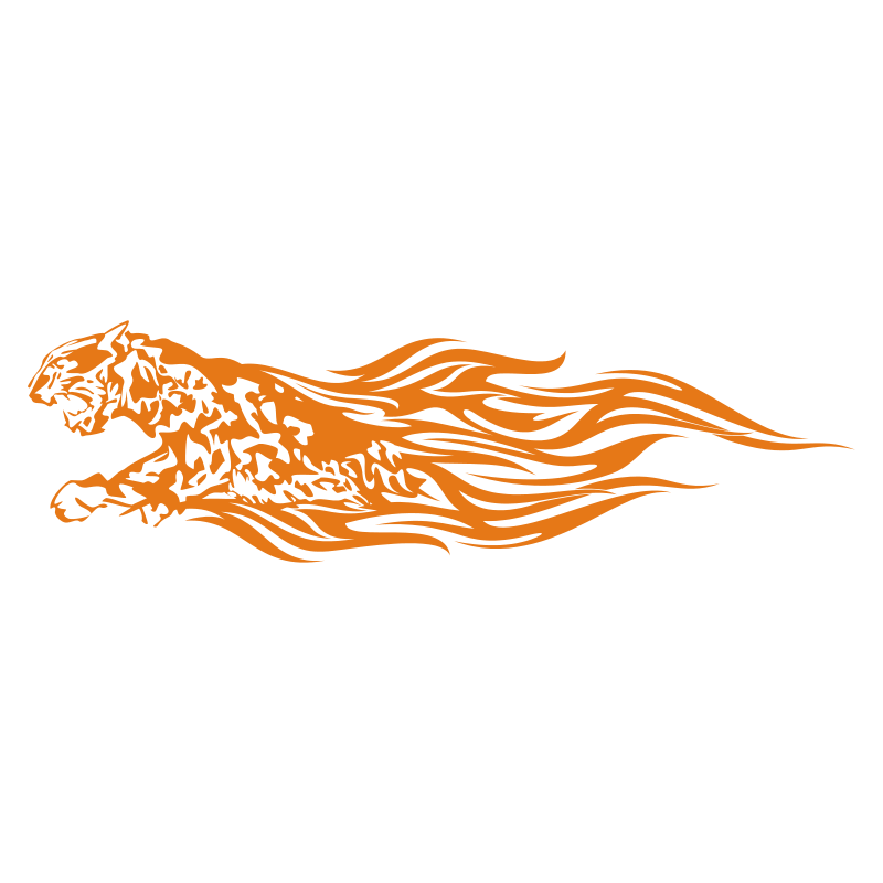 Sticker Guépard flammes
