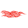 Sticker Guépard flammes
