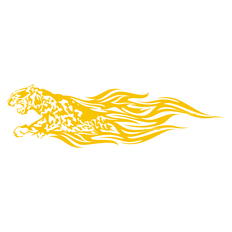 Sticker Guépard flammes