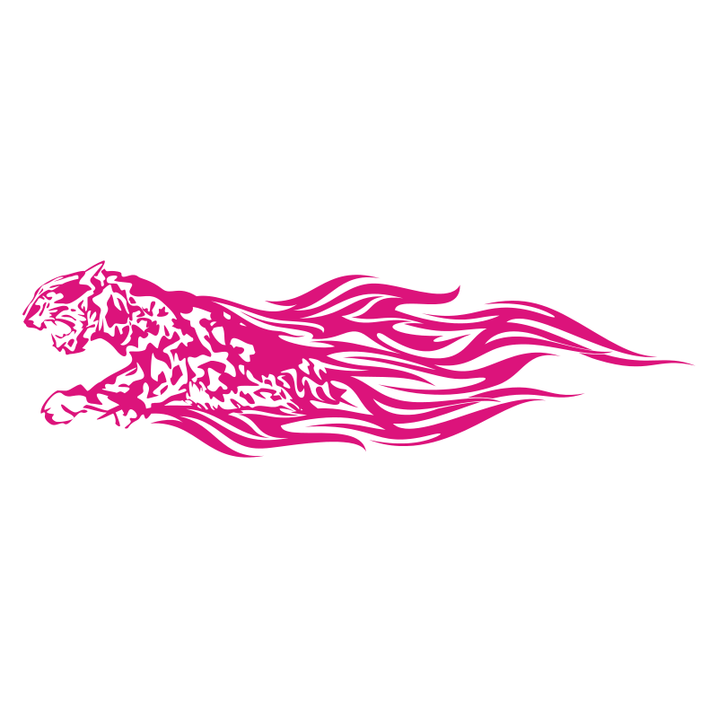 Sticker Guépard flammes