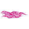 Sticker Guépard flammes