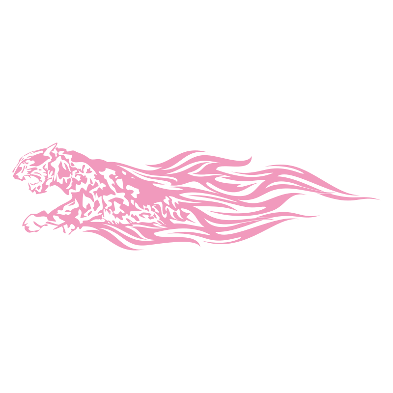 Sticker Guépard flammes