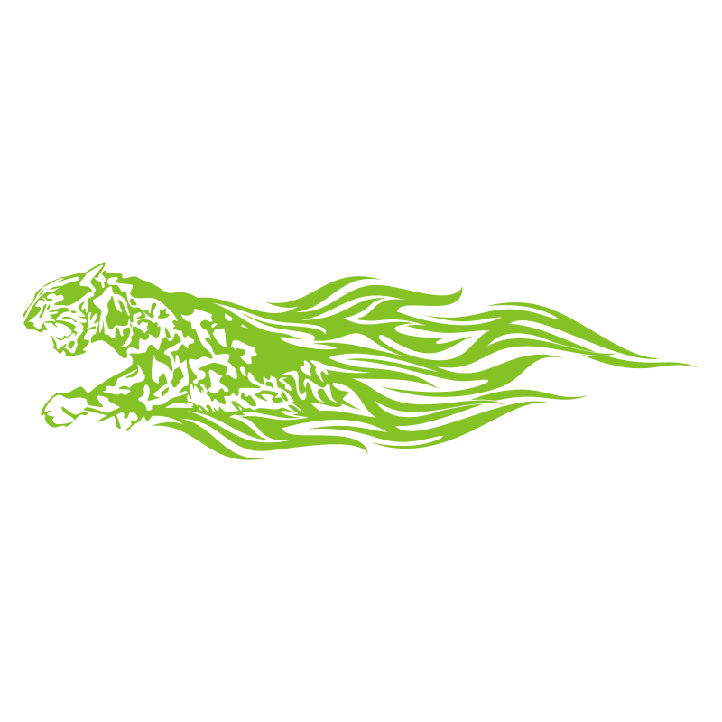 Sticker Guépard flammes