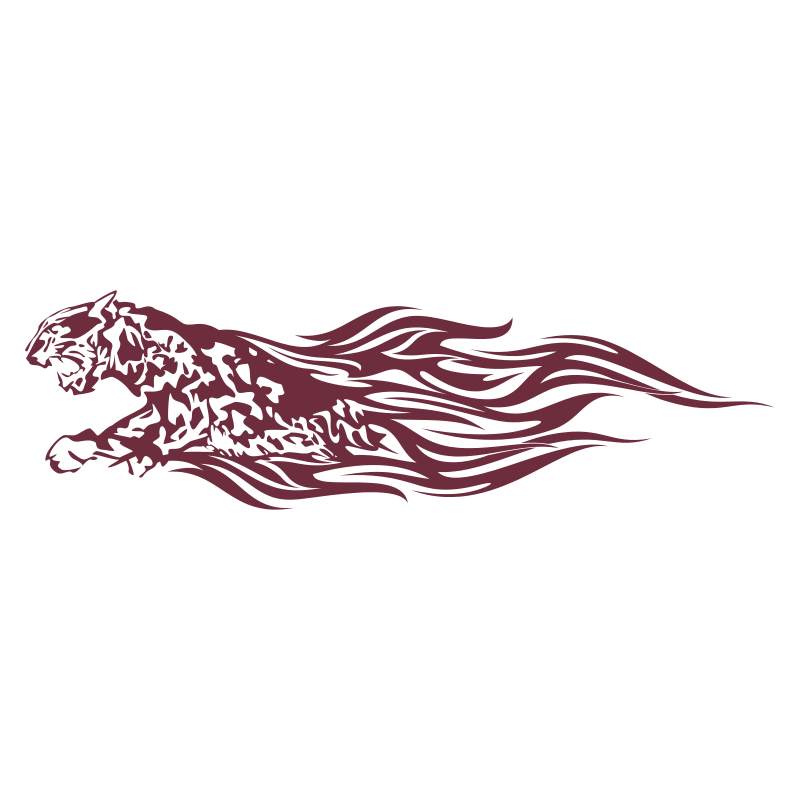 Sticker Guépard flammes