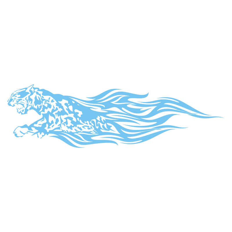Sticker Guépard flammes